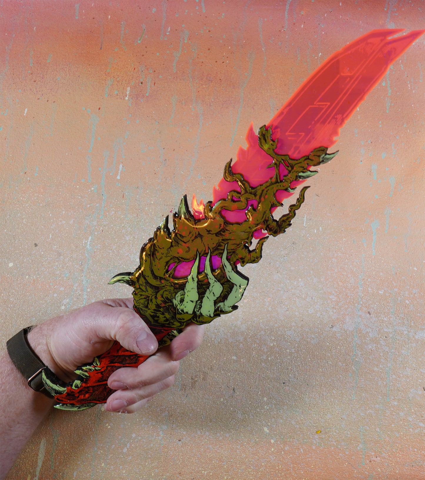 Living Blade -- Lasered Wood and Acrylic