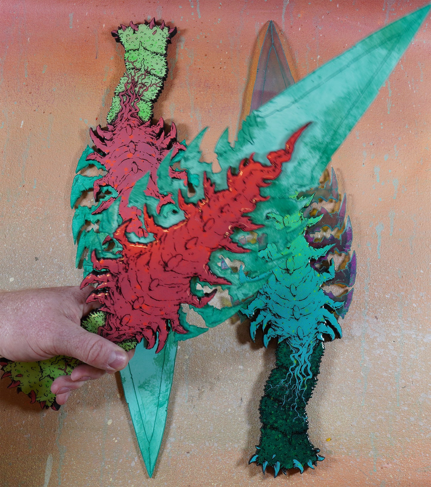 Crawler Blade -- Lasered Wood and Acrylic