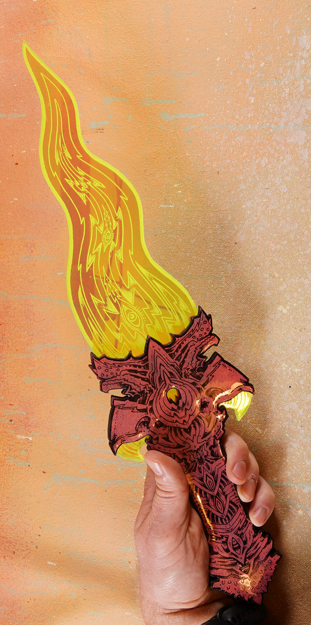 Uranium Rune Dagger -- Lasered Wood and Acrylic (Copy)
