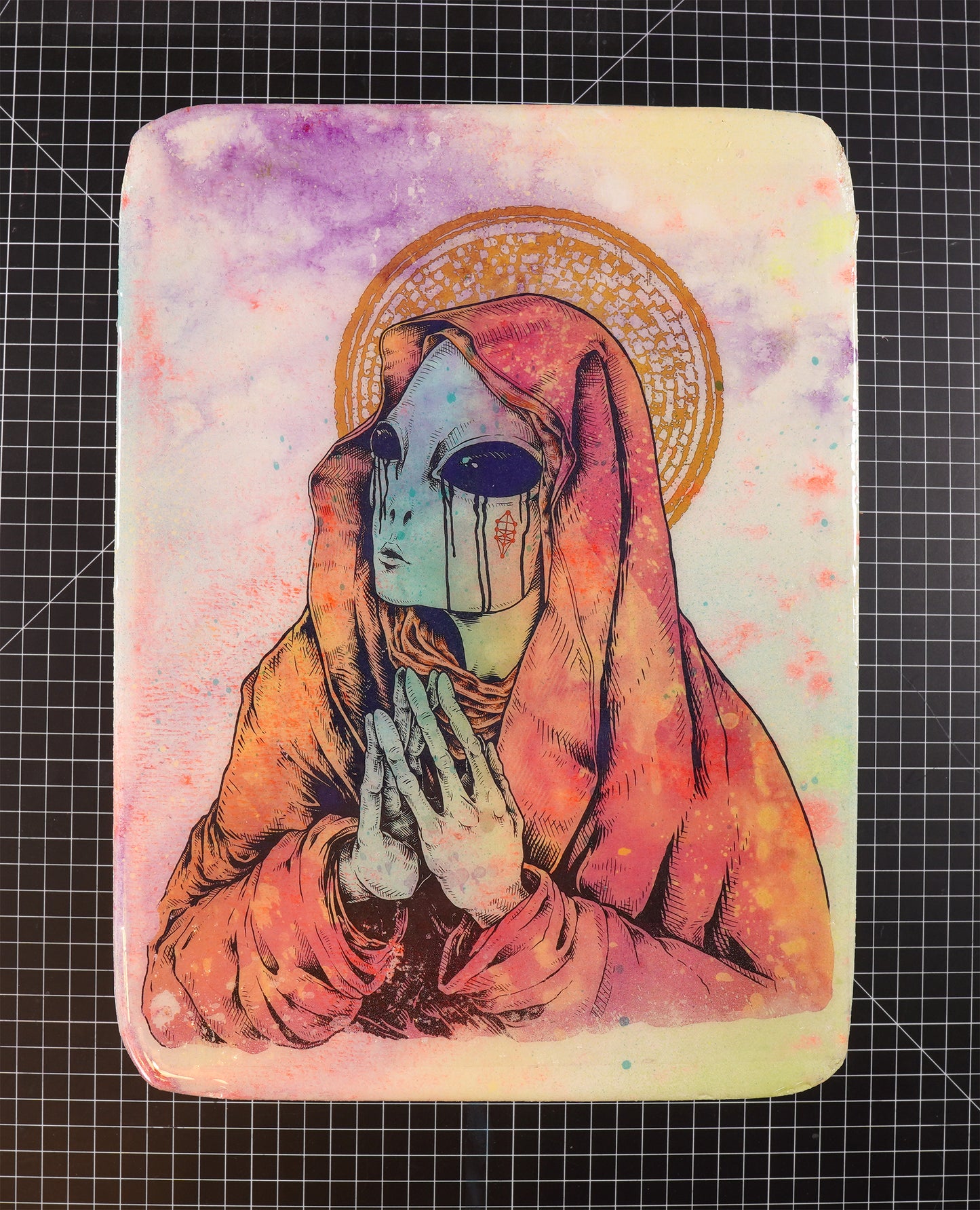 Alien Mary - Wood Transfer