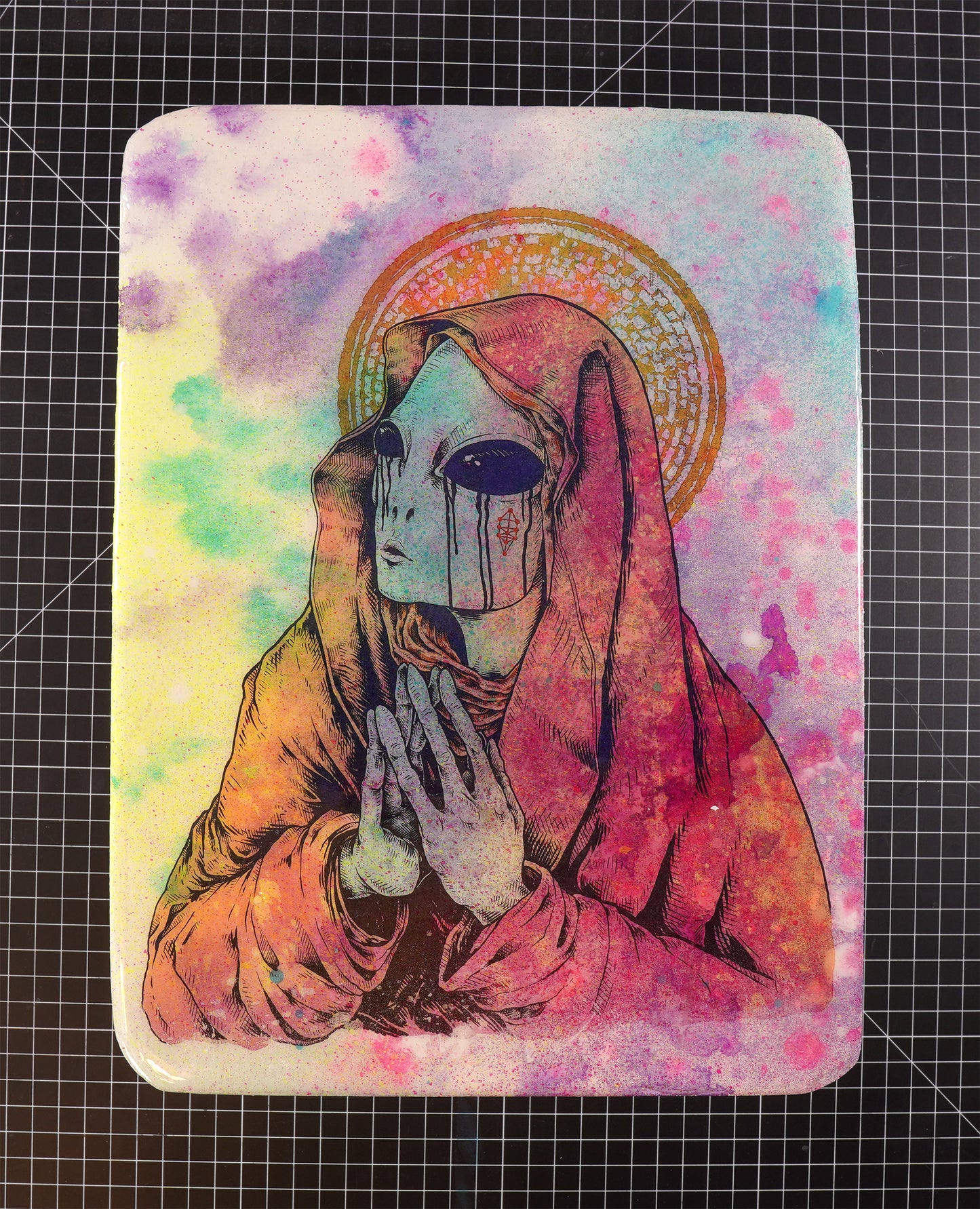 Alien Mary - Wood Transfer