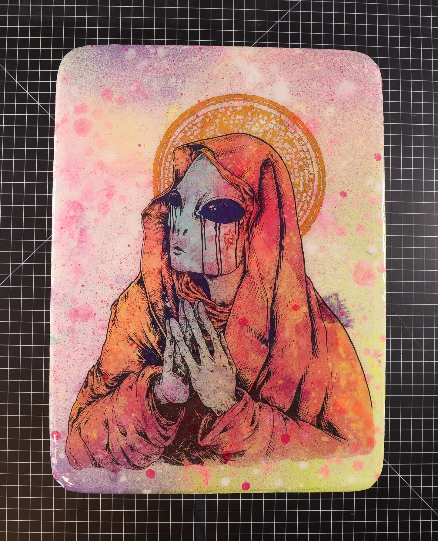 Alien Mary - Wood Transfer