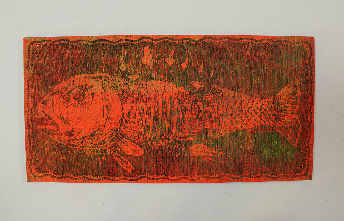Mechanical Fish - Laser Etched Wood