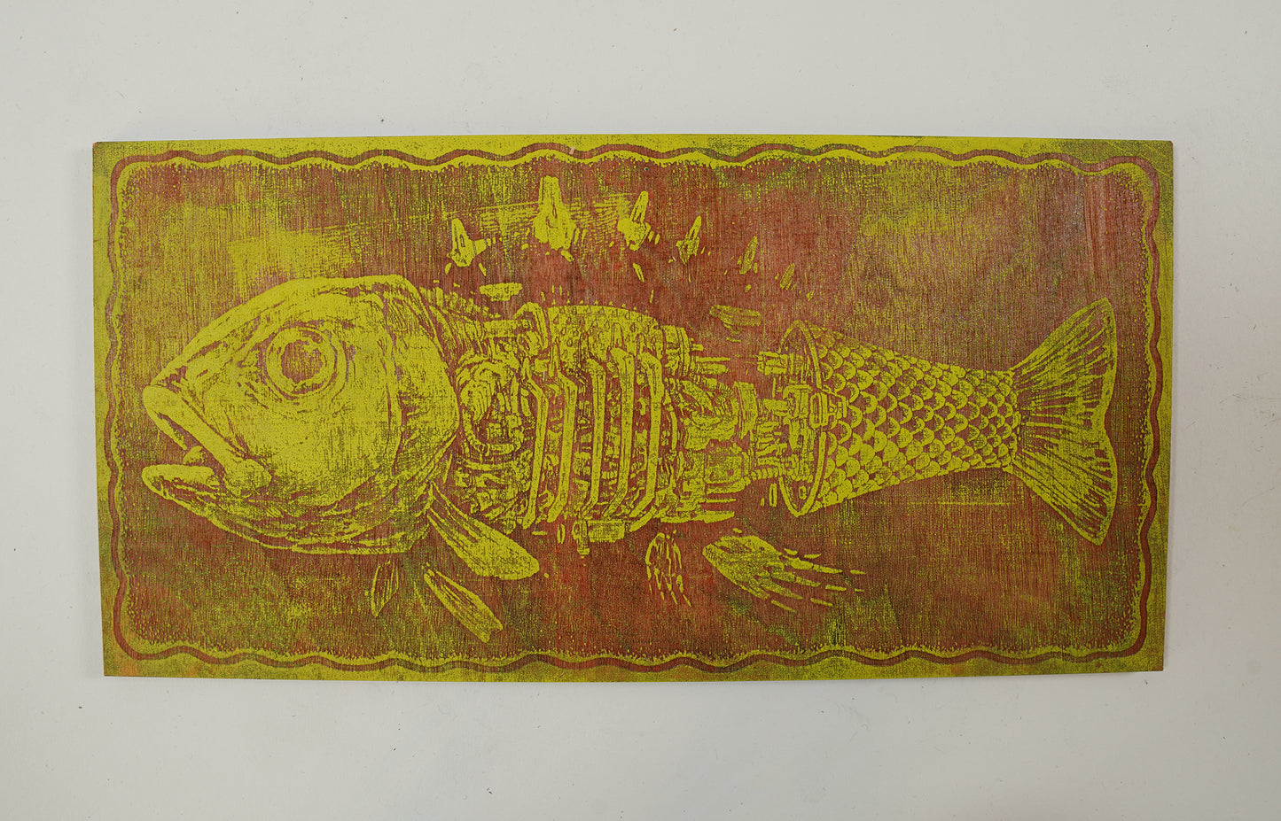 Mechanical Fish - Laser Etched Wood