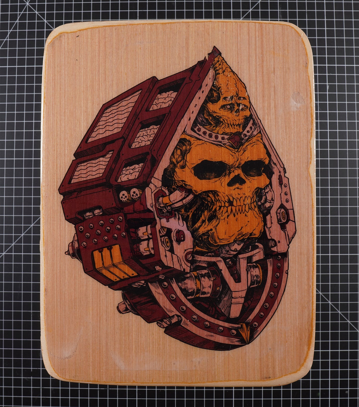 Pyramid Death Mask - Wood Transfer