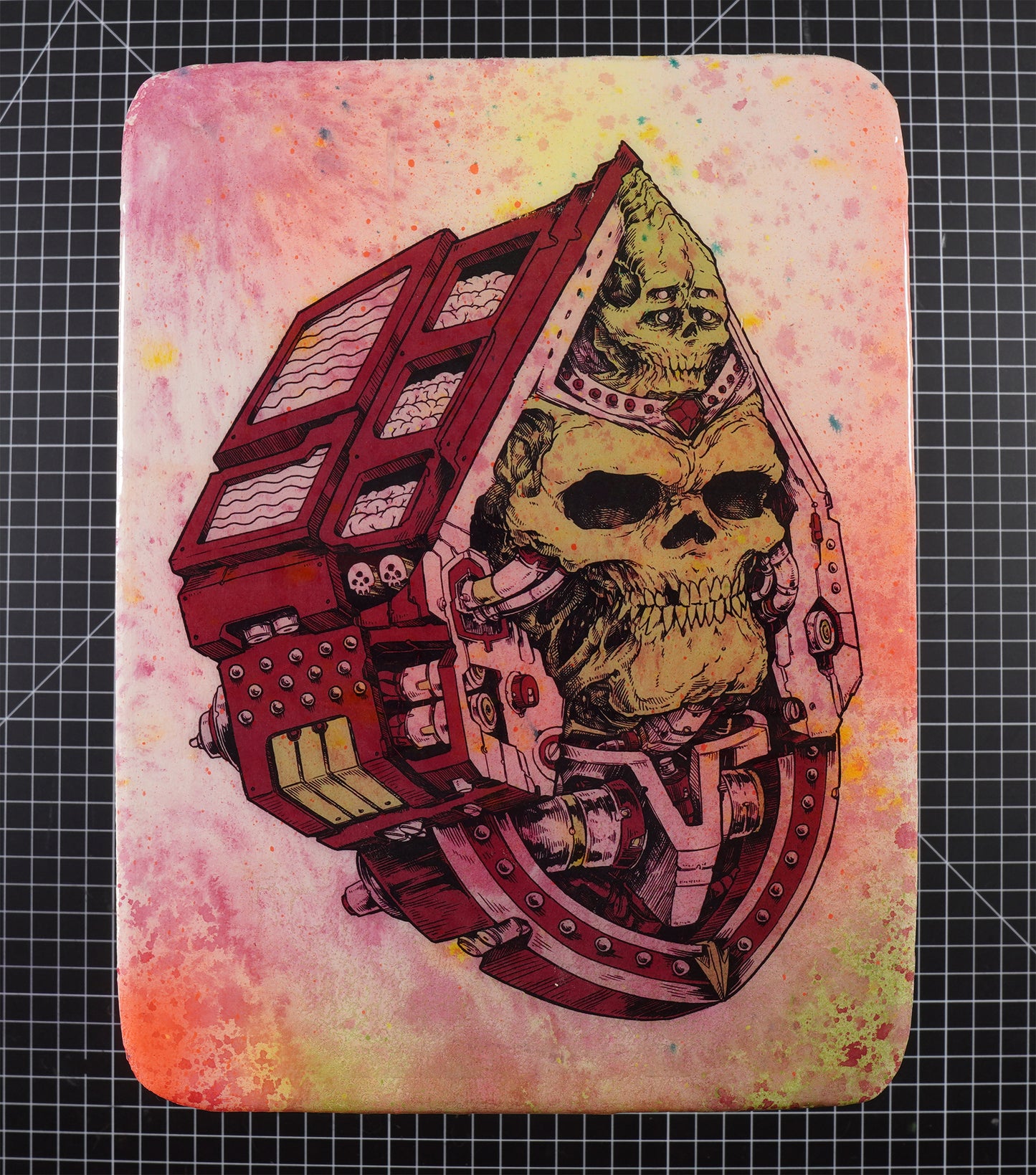 Pyramid Death Mask - Wood Transfer