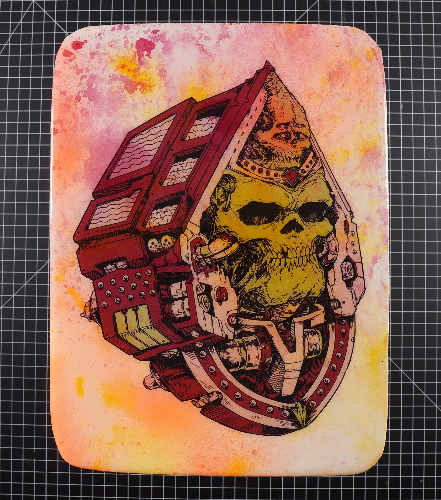 Pyramid Death Mask - Wood Transfer