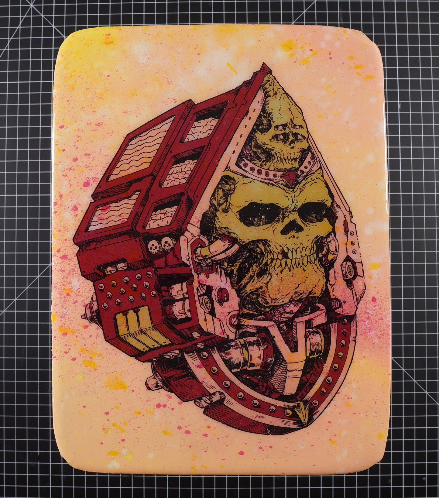 Pyramid Death Mask - Wood Transfer