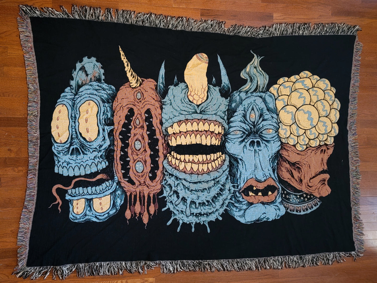 5 Goof Troop Heads in a Row Woven Blanket