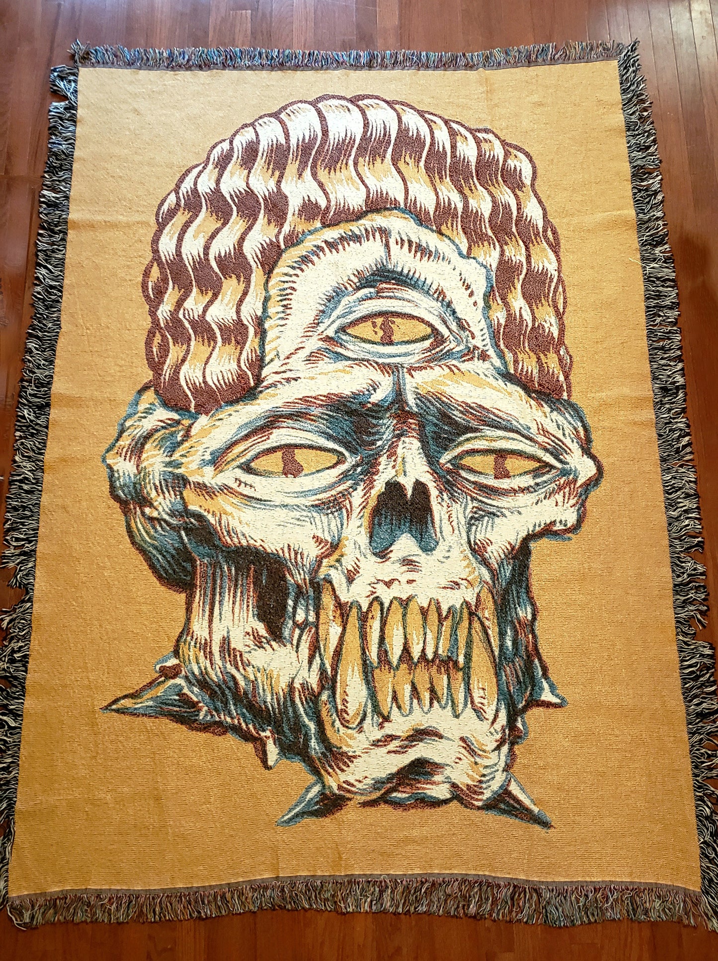 Skull Observer Woven Blanket