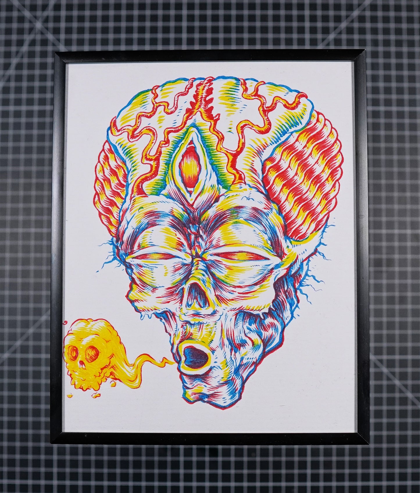 "Huffing Alien" Original Ink Drawing