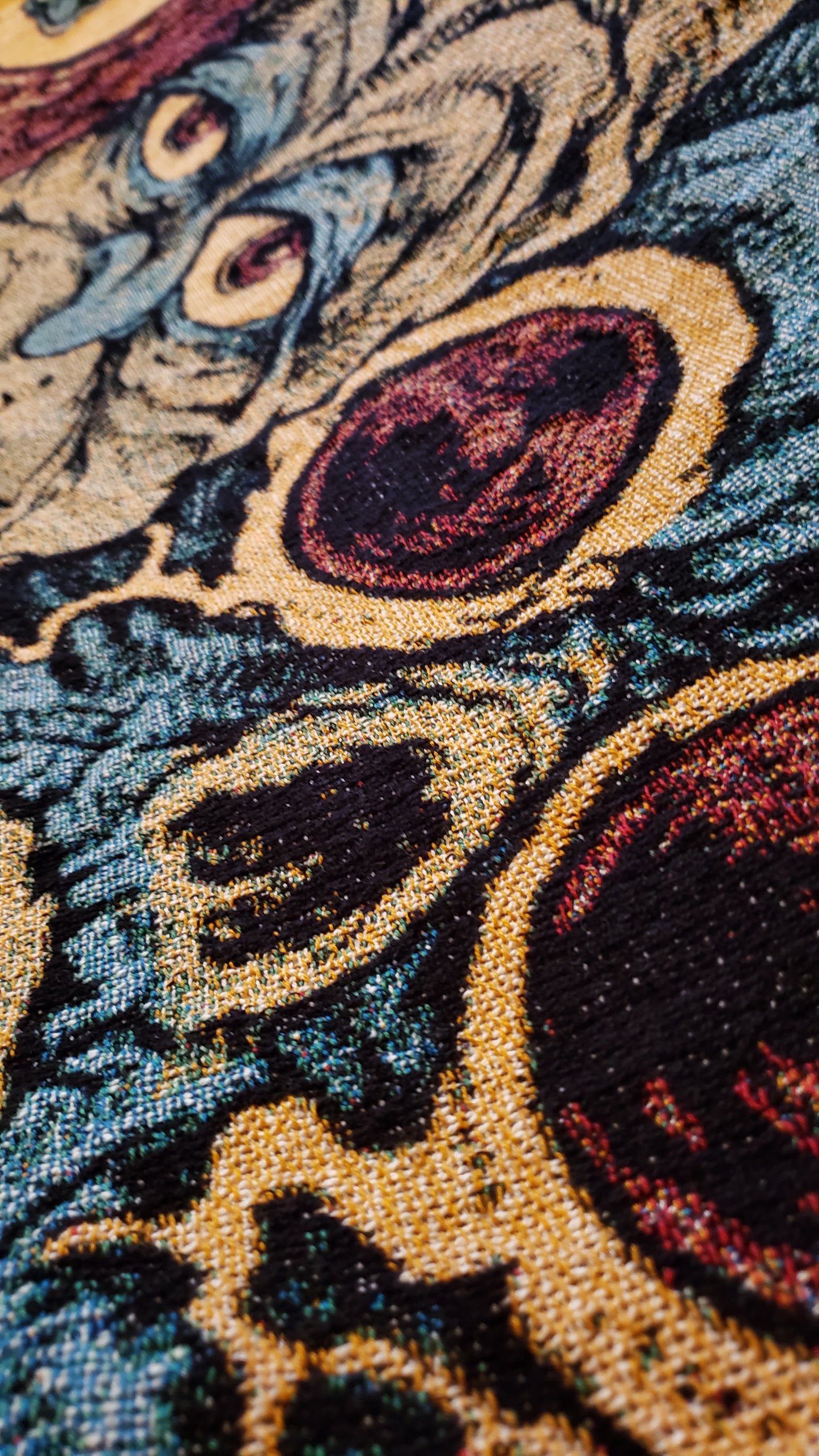 5 Monster Heads in a Row Woven Blanket