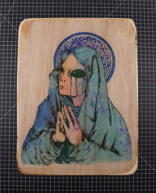 Alien Mary - Wood Transfer