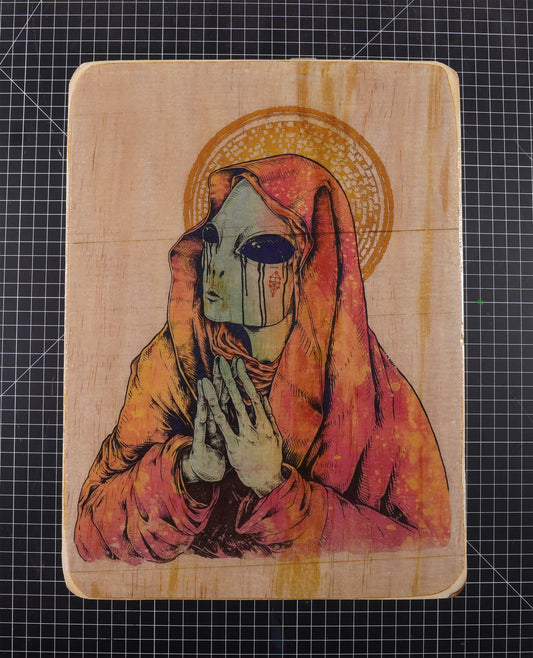 Alien Mary - Wood Transfer
