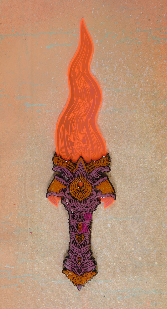 Uranium Rune Dagger -- Lasered Wood and Acrylic