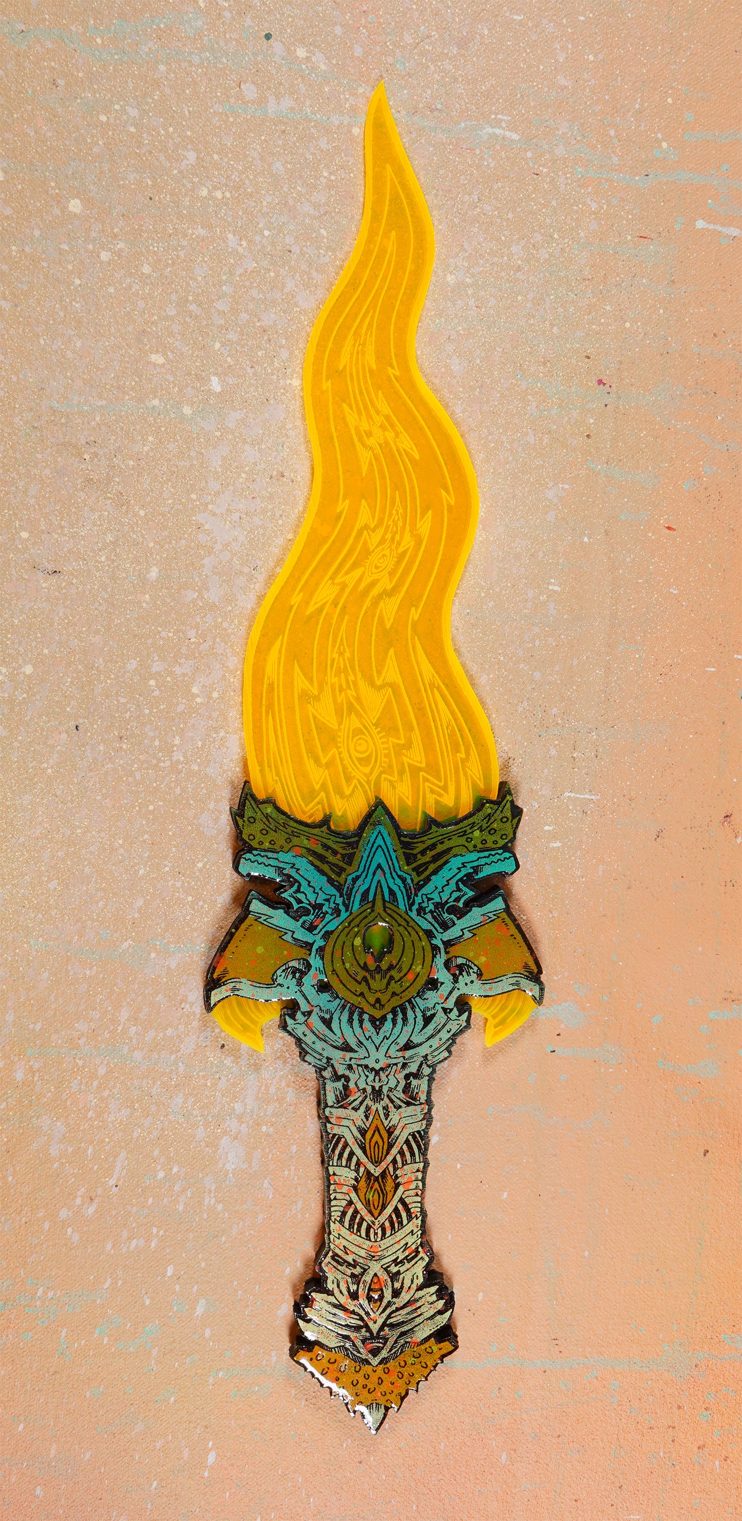 Uranium Rune Dagger -- Lasered Wood and Acrylic