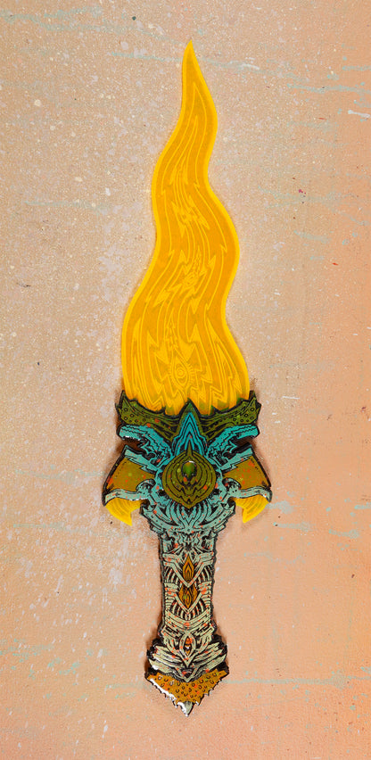 Uranium Rune Dagger -- Lasered Wood and Acrylic