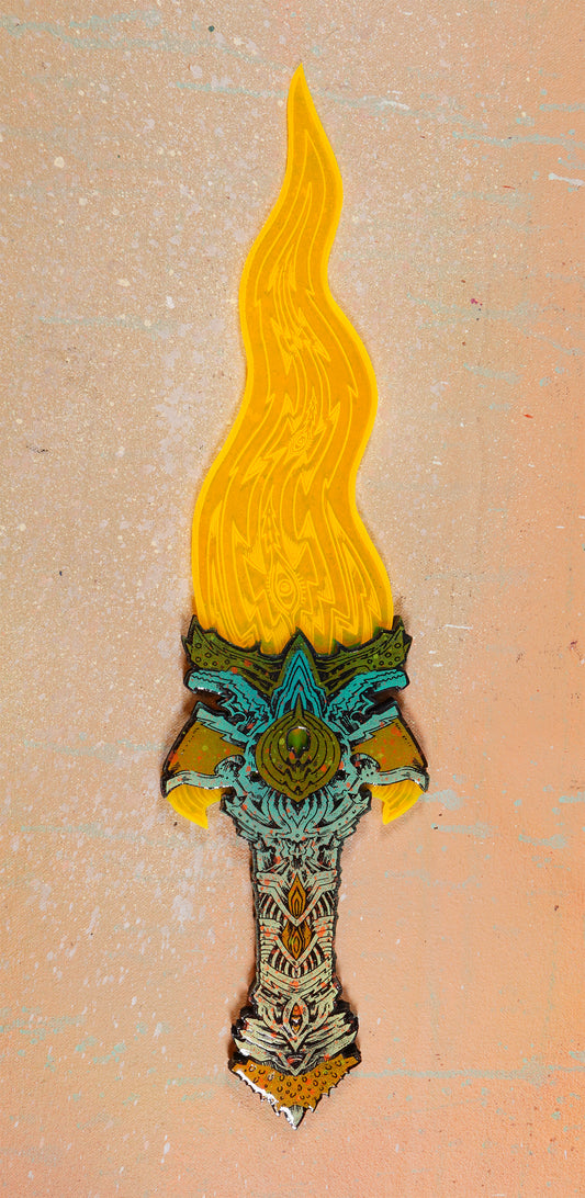 Uranium Rune Dagger -- Lasered Wood and Acrylic