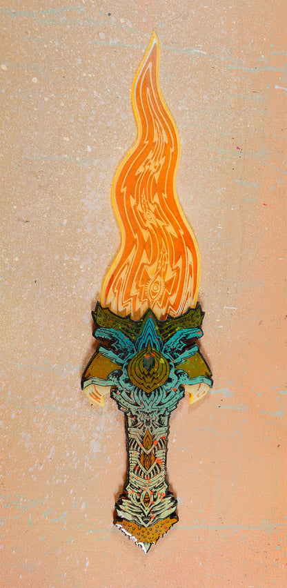 Uranium Rune Dagger -- Lasered Wood and Acrylic