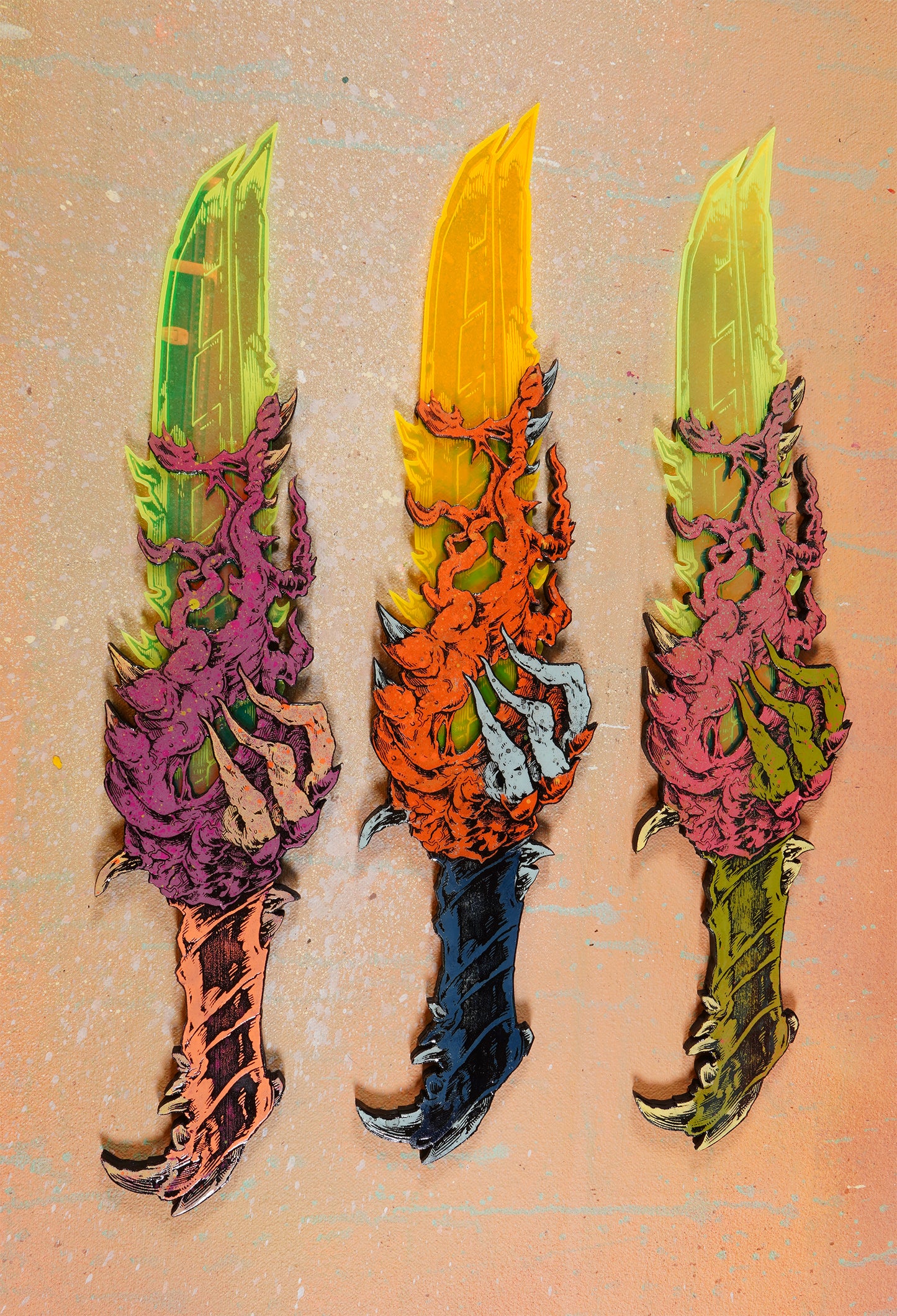 Living Blade -- Lasered Wood and Acrylic