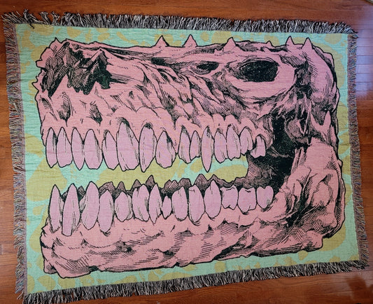 Monster Chomper Skull Woven Blanket