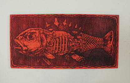 Mechanical Fish - Laser Etched Wood