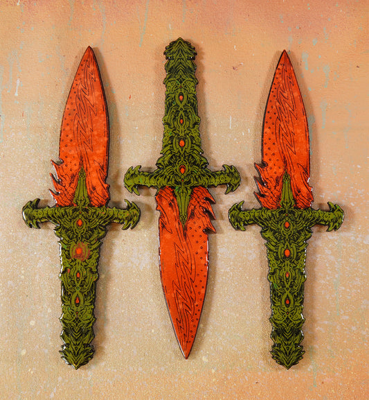 Intricate Cyber Blade - Laser Etched Wood