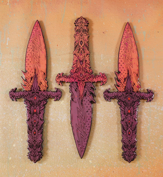 Intricate Cyber Blade - Laser Etched Wood