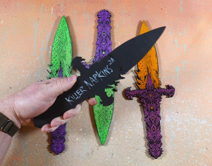 Intricate Cyber Blade - Laser Etched Wood