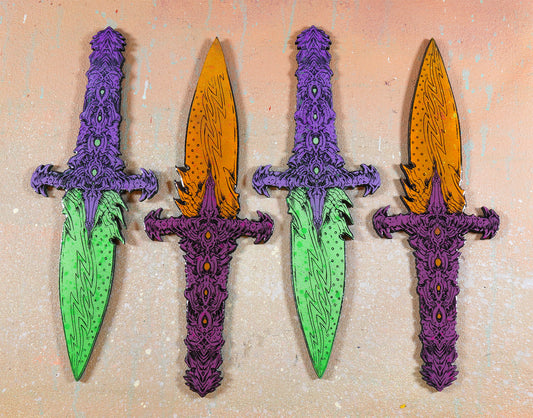 Intricate Cyber Blade - Laser Etched Wood