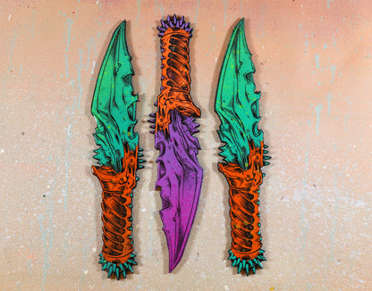 Edged Dagger - Laser Etched Wood