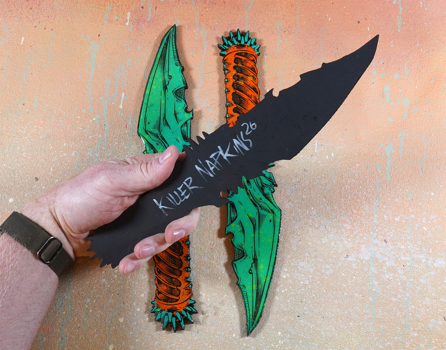 Edged Dagger - Laser Etched Wood