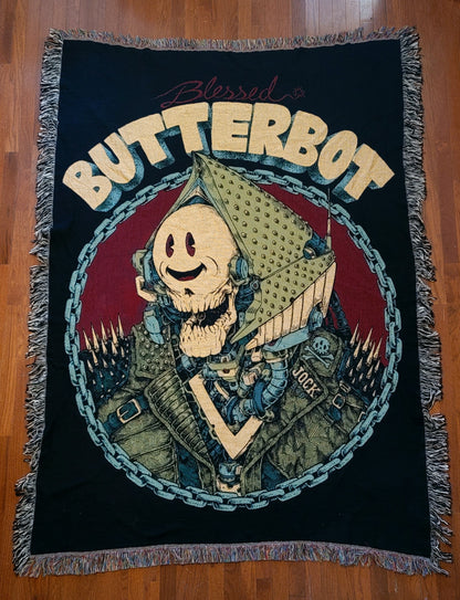 Blessed Butterbot Woven Blanket